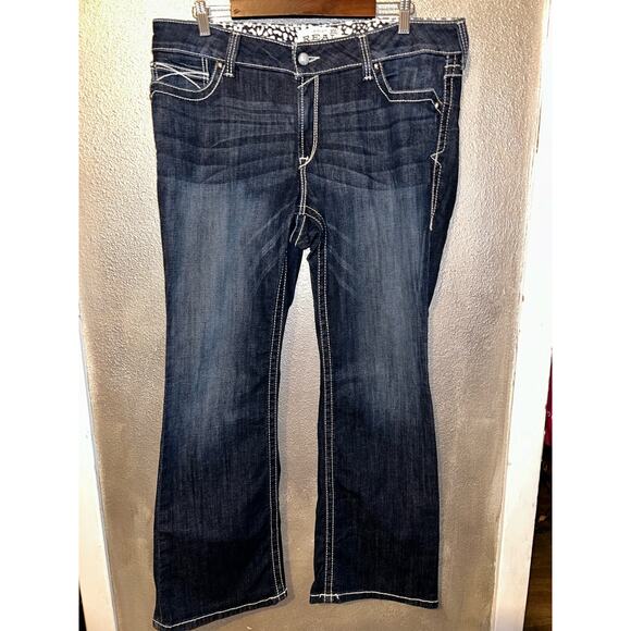 Ariat Jeans BootCut Y2K Western Cowgirl Cowboy Boho Riding Real Denim Jeans - Picture 1 of 10